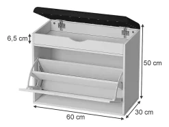 Banco para zapatos blanco 60x30x51 schufy