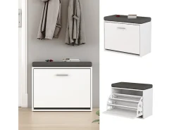 Banco para zapatos blanco 60x30x49.5 georg