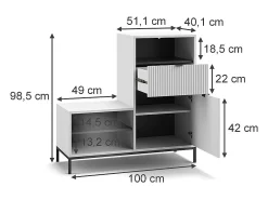 Banco para zapatos blanco 100x40x98.5 eliza