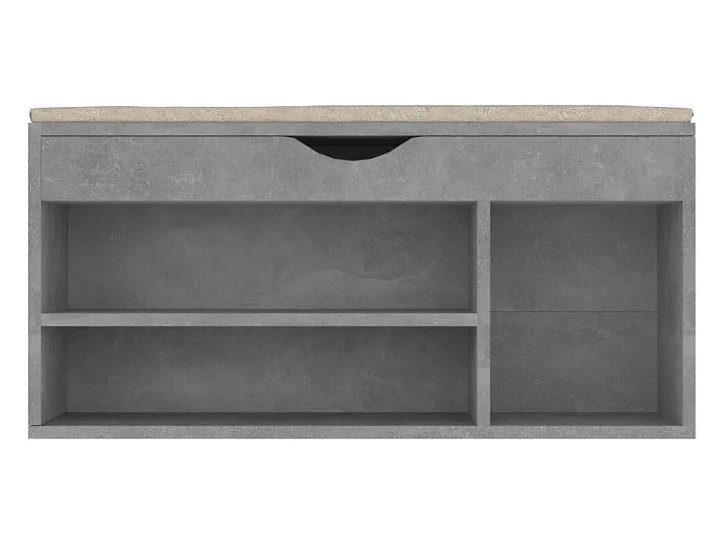 Banco para zapatos con cojín de madera de ingeniería gris hormigón