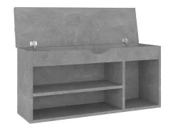 Banco para zapatos con cojín de madera de ingeniería gris hormigón