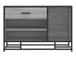 Banco para zapatos de madera de ingeniería y metal gris Sonoma