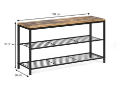 Banco para zapatos madera antigua 100x30x51.5 fyrk