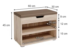 Banco para zapatos sonoma 60x30x45 rolfe