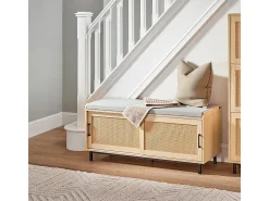 Banco Zapatero Banco de Almacenamiento con 2 Puertas 110 x 40 x 49 cm FSR154-N SoBuy ES