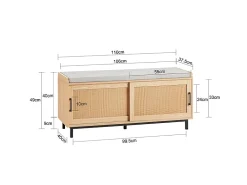 Banco Zapatero Banco de Almacenamiento con 2 Puertas 110 x 40 x 49 cm FSR154-N SoBuy ES