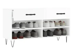 Banco zapatero blanco brillo 102x35x55 cm madera de ingeniería