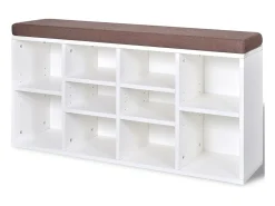 Banco zapatero blanco con 10 compartimentos