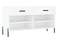 Banco zapatero blanco 102x35x55 cm madera de ingeniería