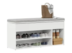 Banco zapatero blanco 102x30,5x45 cm madera de ingeniería
