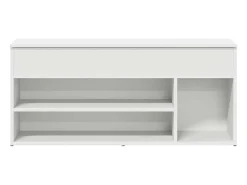 Banco zapatero blanco 102x30,5x45 cm madera de ingeniería