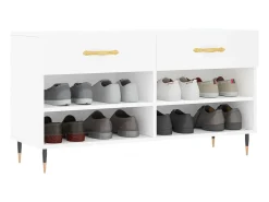 Banco zapatero blanco 102x35x55 cm madera de ingeniería