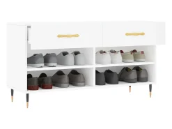 Banco zapatero blanco 102x35x55 cm madera de ingeniería