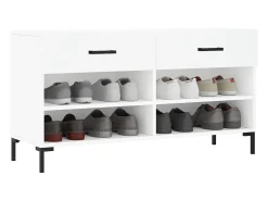 Banco zapatero blanco 102x35x55 cm madera de ingeniería