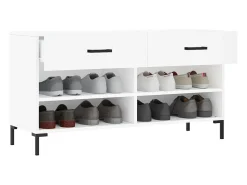 Banco zapatero blanco 102x35x55 cm madera de ingeniería