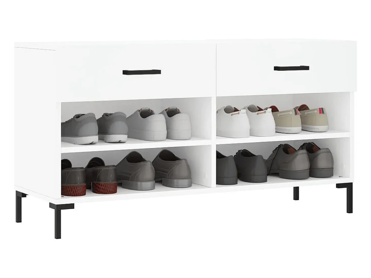 Banco zapatero blanco 102x35x55 cm madera de ingeniería