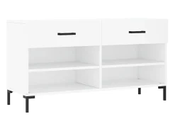 Banco zapatero blanco 102x35x55 cm madera de ingeniería