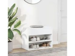 Banco zapatero blanco 60x30x45 cm Madera de ingeniería