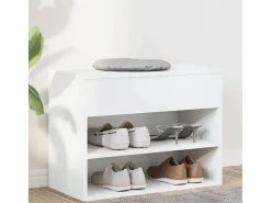 Banco zapatero blanco 60x30x45 cm Madera de ingeniería
