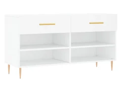 Banco zapatero blanco 102x35x55 cm madera de ingeniería
