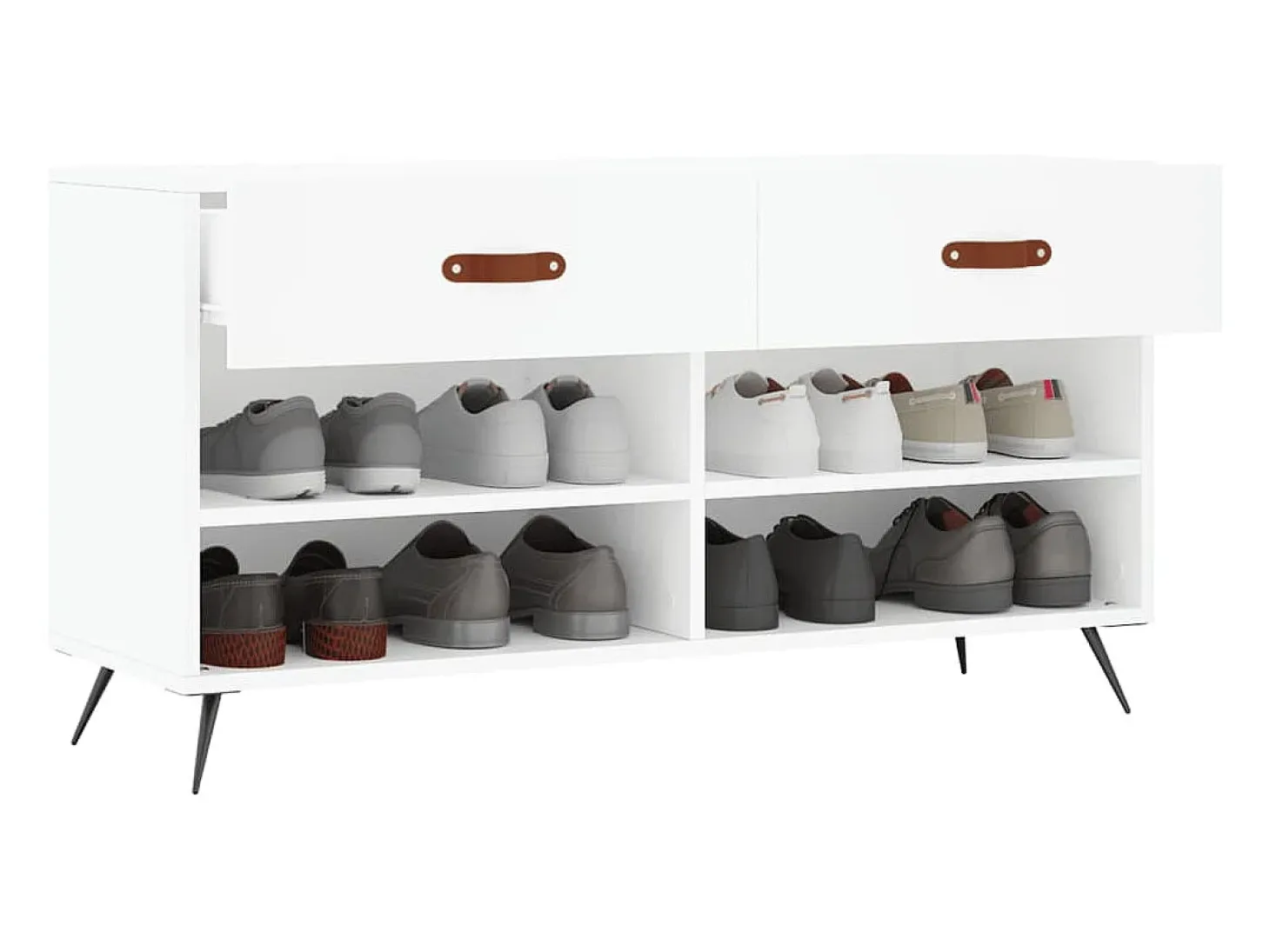 Banco zapatero blanco 102x35x55 cm madera de ingeniería