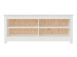 Banco zapatero blanco 110x38x45,5 cm Madera maciza de pino