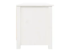 Banco zapatero blanco 110x38x45,5 cm Madera maciza de pino