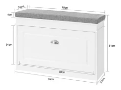 Banco Zapatero con 1 Cajón Organizador para Zapatos 75 x 24 x 51 cm FSR82-L-W SoBuy ES