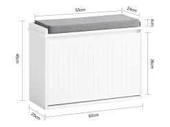 Banco Zapatero con 1 Cajón Organizador para Zapatos 62 x 26 x 46 cm FSR98-W SoBuy ES