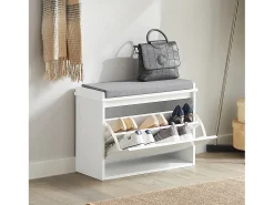 Banco Zapatero con 1 Cajón Organizador para Zapatos 62 x 26 x 46 cm FSR98-W SoBuy ES