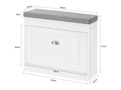 Banco Zapatero con 1 Cajón Organizador para Zapatos 60 x 24 x 51 cm FSR82-K-W SoBuy ES