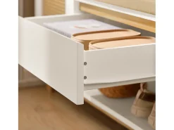Banco Zapatero con 2 Estantes, 1 Cajón y 1 Puerta Entrada Recibidor con Cojín Acolchado de Asiento 100 x 35 x 60 cm FSR128-W SoBuy ES