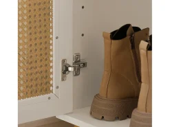 Banco Zapatero con 2 Estantes, 1 Cajón y 1 Puerta Entrada Recibidor con Cojín Acolchado de Asiento 100 x 35 x 60 cm FSR128-W SoBuy ES