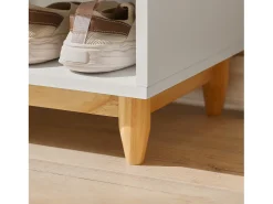Banco Zapatero con 2 Estantes, 1 Cajón y 1 Puerta Entrada Recibidor con Cojín Acolchado de Asiento 100 x 35 x 60 cm FSR128-W SoBuy ES