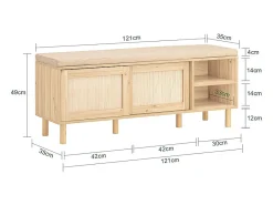 Banco Zapatero con 2 Puertas y 2 estantes FSR163-N SoBuy