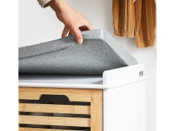 Banco Zapatero con 2 Puertas para Entrada Dormitorio Banco de Almacenamiento de Asiento 71 x 35 x 43 cm FSR23-II-WN SoBuy ES