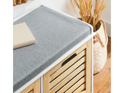 Banco Zapatero con 2 Puertas para Entrada Dormitorio Banco de Almacenamiento de Asiento 71 x 35 x 43 cm FSR23-II-WN SoBuy ES