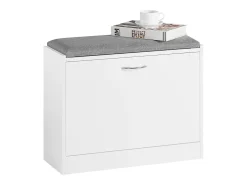 Banco Zapatero con 1 Solapa Banco de almacenamianto con cojín Acolchado de Asiento 60 x 24 x 47 cm FSR16-K-W SoBuy ES