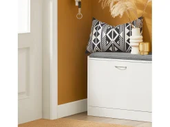 Banco Zapatero con 1 Solapa Banco de almacenamianto con cojín Acolchado de Asiento 60 x 24 x 47 cm FSR16-K-W SoBuy ES