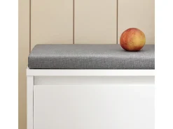 Banco Zapatero con 1 Solapa y 2 Compartimentos Abiertos Organizador para Zapatos 90 x 24 x 46 cm Blanco FSR119-W SoBuy ES