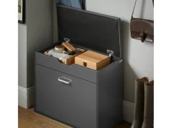 Banco Zapatero con 1 Solapa para Entrada Banco de Almacenamianto con Cojín Acolchado de Asiento 60 x 30 x 50 cm Gris FSR95-HG SoBuy ES