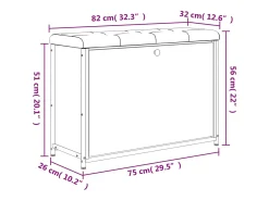 Banco zapatero con cajón abatible roble ahumado 82x32x56 cm