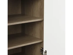 Banco zapatero con cojín, zapatero multifuncional con estantes ajustables para pasillo, blanco (140 x 35 x 110 cm)
