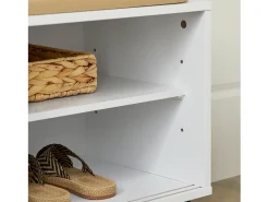 Banco Zapatero con Puertas Correderas Armario Multifuncional para Entrada con Estantes 85 x 37 x 49 cm Blanco FSR116-W SoBuy ES
