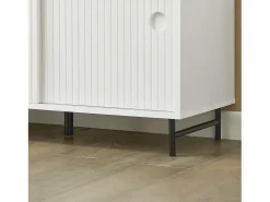 Banco Zapatero con Puertas Correderas Armario Multifuncional para Entrada con Estantes 85 x 37 x 49 cm Blanco FSR116-W SoBuy ES