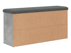 Banco zapatero de hormigón gris 102x32x50 cm madera de ingeniería