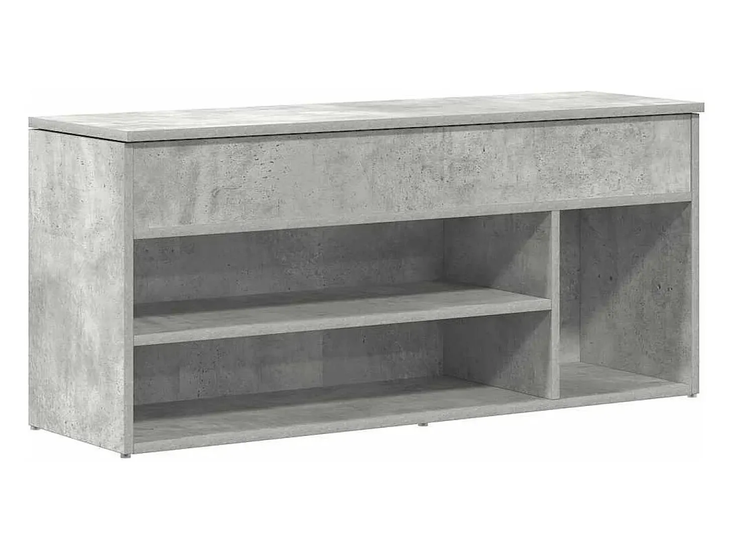 Banco zapatero de hormigón gris 102x30,5x45 cm madera de ingeniería