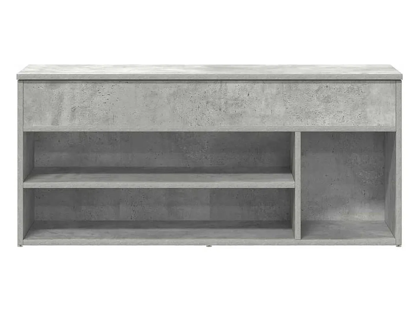 Banco zapatero de hormigón gris 102x30,5x45 cm madera de ingeniería