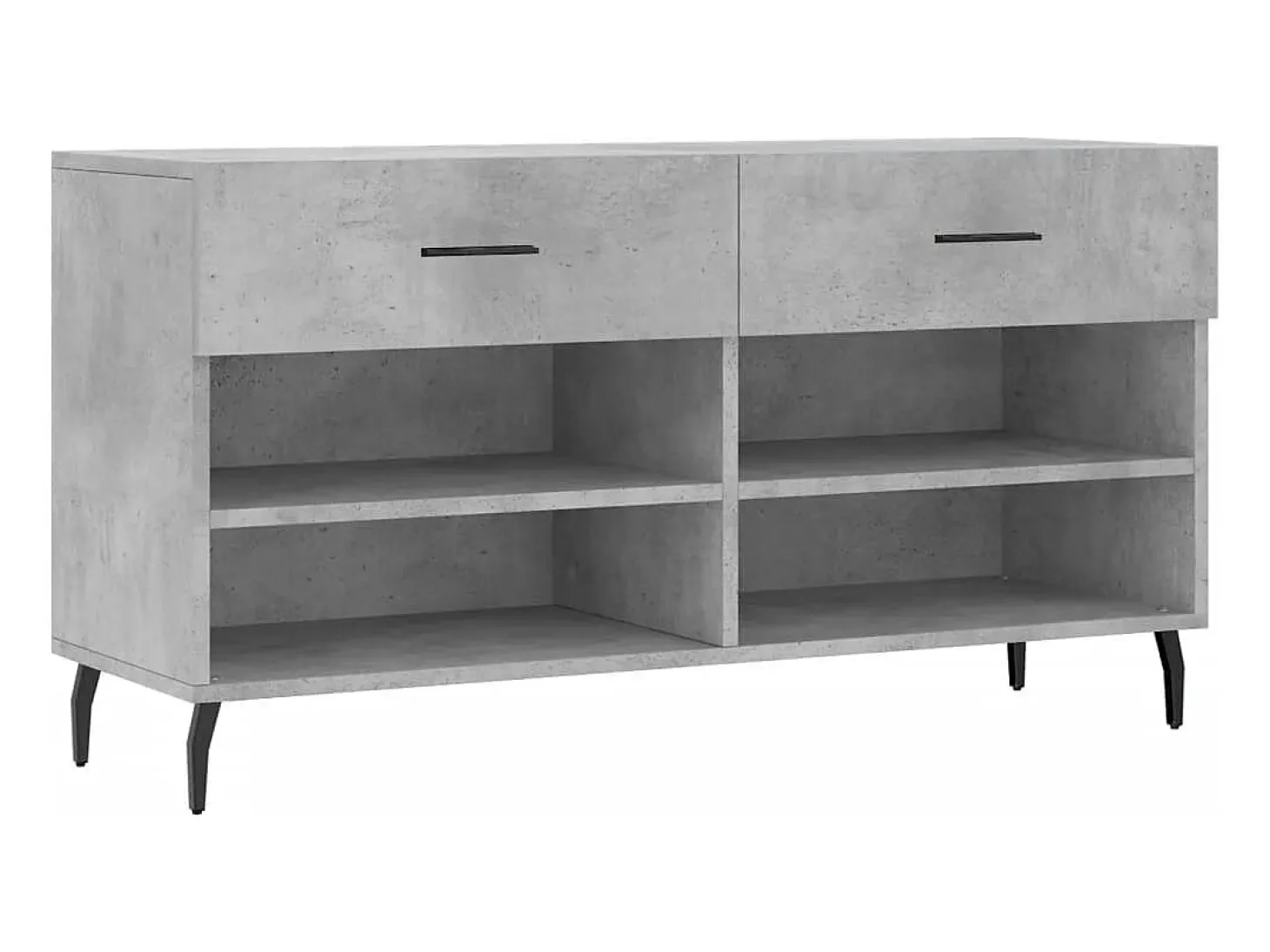 Banco zapatero de hormigón gris 102x35x55 cm madera de ingeniería