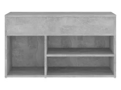 Banco zapatero de hormigón gris 80x30x45 cm Madera de ingeniería